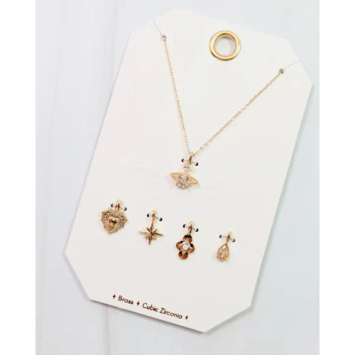 Caroline Hill Star and Heart Charm Necklace Set Gold Caroline Hill Star and Heart Charm Necklace Set Gold