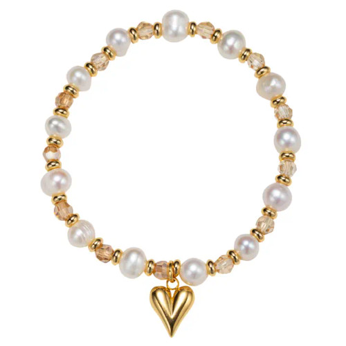 Jane Marie Kids 18K Gold Plated November Topaz Beaded Stretch Bracelet