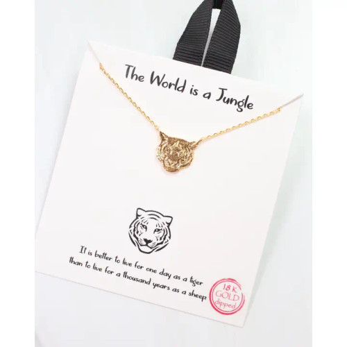 Caroline Hill The World Is A Jungle Tiger Necklace Gold Caroline Hill The World Is A Jungle Tiger Necklace Gold
