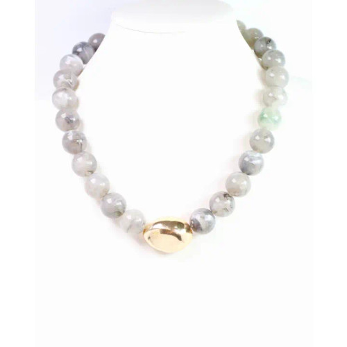 Caroline Hill Brooklyn Bold Stone Necklace Gray Caroline Hill Brooklyn Bold Stone Necklace Gray