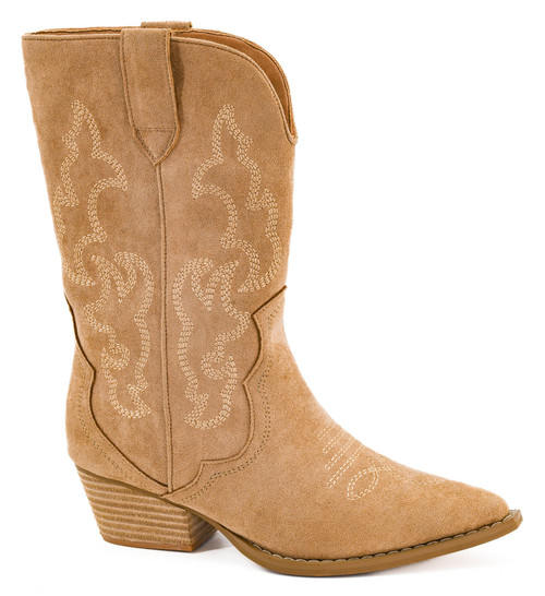 Corky’s “Somebody’s Problem” Ankle Boot — Camel Faux Suede Western Corky’s “Somebody’s Problem” Ankle Boot — Camel Faux Suede Western