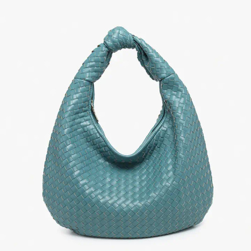 Jen & Co. Valentina Woven Hobo w/ Knotted Handle - Slate