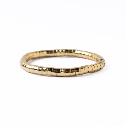 Ink + Alloy Lucille Round Bead Stretch Bracelet Brass Ink + Alloy Lucille Round Bead Stretch Bracelet Brass