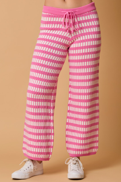 Fantastic Fawn Knit Sweater Pants - Pink Cream