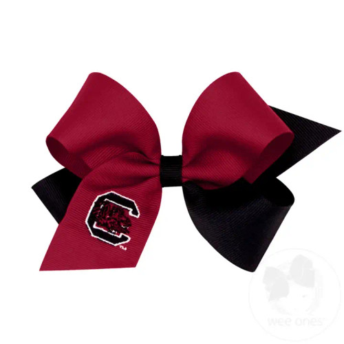 College Hair Bows USC Medium Two-Toned Embroidered Hair Bow College Hair Bows USC Medium Two-Toned Embroidered Hair Bow