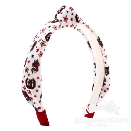 College Hair Bows USC Logo Ripple-Textured Knot Wrap Headband College Hair Bows USC Logo Ripple-Textured Knot Wrap Headband