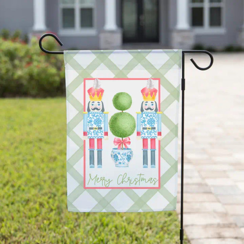 The Navy Knot Christmas Garden Flag - Merry Christmas Two Nutcrackers The Navy Knot Christmas Garden Flag - Merry Christmas Two Nutcrackers