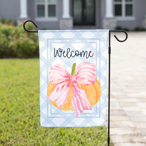 The Navy Knot Fall Pumpkin Pink Coquette Garden Flag The Navy Knot Fall Pumpkin Pink Coquette Garden Flag