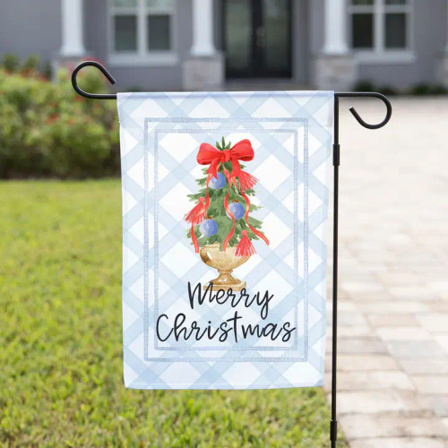 The Navy Knot Merry Christmas Gold Vase Tree Garden Flag The Navy Knot Merry Christmas Gold Vase Tree Garden Flag