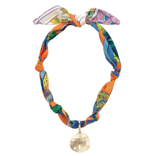 Canvas Jeanie Sand Dollar Scarf Necklace in Multi