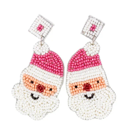 The Royal Standard Beaded Santa Earrings The Royal Standard Beaded Santa Earrings