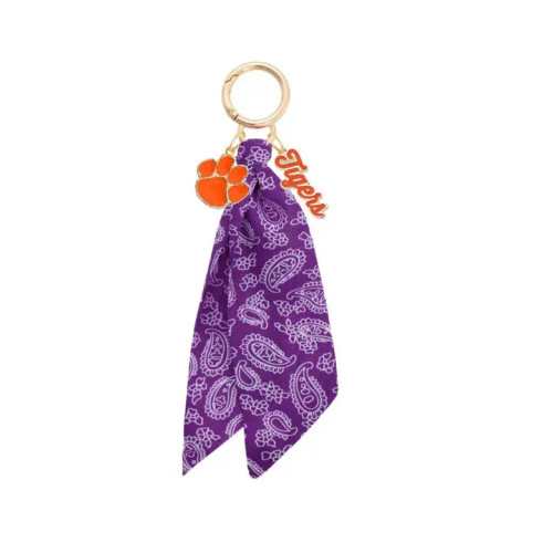 Canvas Clemson Tigers Logo Bandana Bag Charm Canvas Clemson Tigers Logo Bandana Bag Charm