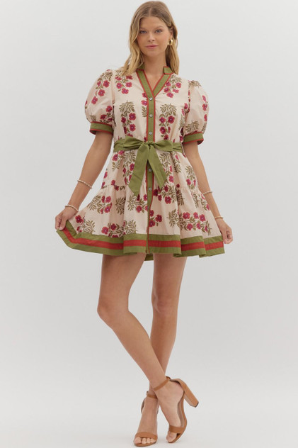 Entro Ecru Ruffle Hem Mini Dress Entro Ecru Ruffle Hem Mini Dress