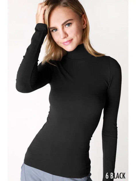 NikiBiki Long Sleeve Mock Neck Top - Black NikiBiki Long Sleeve Mock Neck Top - Black