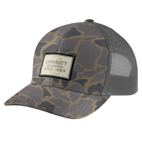 Carhartt Wool Mesh Back Camo Logo Patch Cap - Khaki Vintage Camo Carhartt Wool Mesh Back Camo Logo Patch Cap - Khaki Vintage Camo