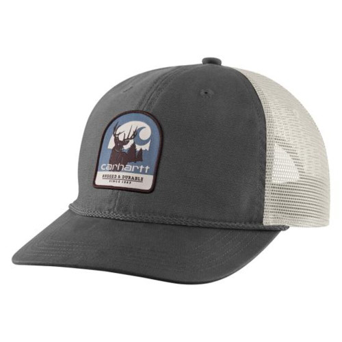 Carhartt Canvas Mesh-Back Deer Patch Cap - Shadow Carhartt Canvas Mesh-Back Deer Patch Cap - Shadow