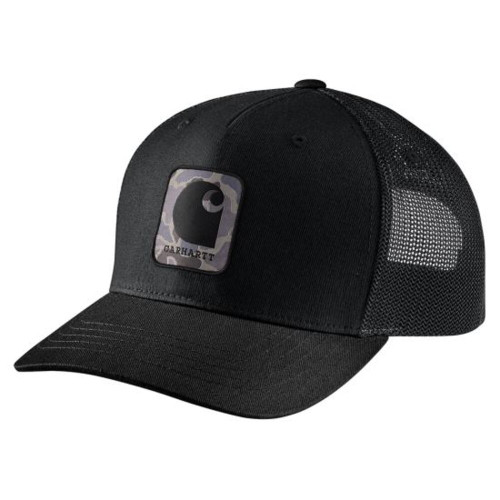 Carhartt Rugged Flex Twill Mesh-Back Camo Patch Cap - Black Carhartt Rugged Flex Twill Mesh-Back Camo Patch Cap - Black