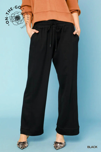 Umgee Black Luxeknit On-The-Go Straight Leg Pants Umgee Black Luxeknit On-The-Go Straight Leg Pants