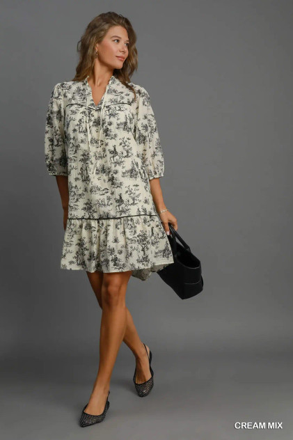 Umgee Women's Landscape Print Mini Dress Umgee Women's Landscape Print Mini Dress