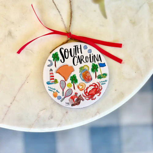 Happy By Rachel State of South Carolina Christmas Ornament Happy By Rachel State of South Carolina Christmas Ornament