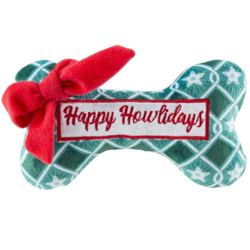 Haute Diggity Dog Green Stars Bone - Happy Howlidays