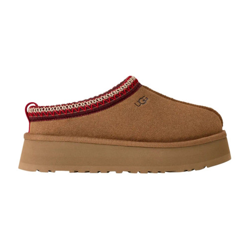 UGG Tazz II Suede Sheepskin Slide Platform Slipper - Chestnut