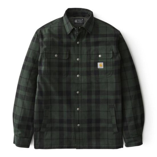 Carhartt Men's Relaxed Fit Flannel Sherpa-Lined Shirt Jac - Forestry Green Carhartt Men's Relaxed Fit Flannel Sherpa-Lined Shirt Jac - Forestry Green