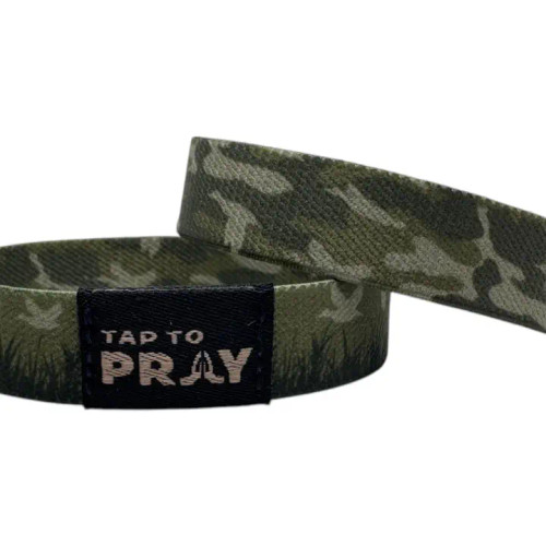 Tap To Pray Large Waterfowl Camo Wristband Tap To Pray Large Waterfowl Camo Wristband