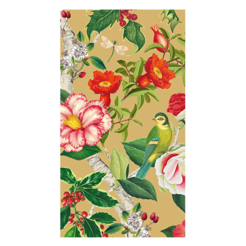 Caspari Christmas Chinoiserie Gold Guest Towels