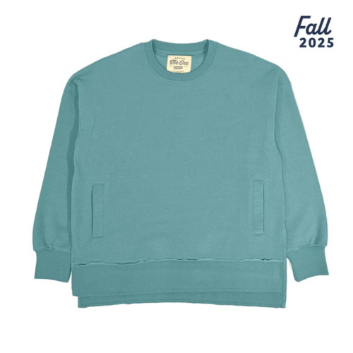 Southern Fried Cotton Women's The One on Repeat Oversized Crewneck Fleece - Seafoam