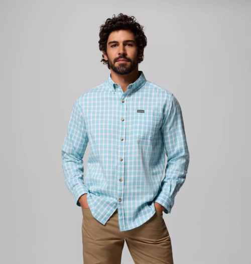 Columbia Men's Rapid Rivers II Long Sleeve Shirt - Vintage Blue Falls Plaid Columbia Men's Rapid Rivers II Long Sleeve Shirt - Vintage Blue Falls Plaid