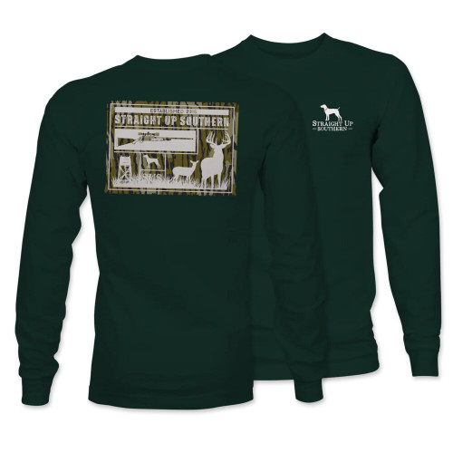 Straight Up Southern Men's Buck Camo Patch Long Sleeve T-Shirt