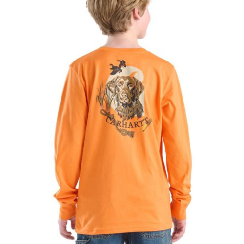 Carhartt Boys Long-Sleeve Dog Pocket T-Shirt - Orange Peel Carhartt Boys Long-Sleeve Dog Pocket T-Shirt - Orange Peel