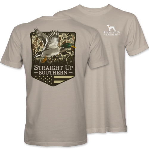 Straight Up Southern Men's Duck Camo Patch Tee Straight Up Southern Men's Duck Camo Patch Tee
