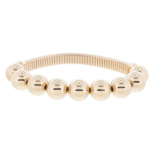 Jane Marie Half Chunky Gold Ball Beaded, Half Stretchy Band Bracelet Jane Marie Half Chunky Gold Ball Beaded, Half Stretchy Band Bracelet