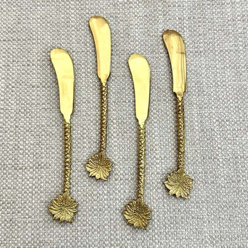 India Handicrafts Golden Palm Tree Spreaders Set of 4 India Handicrafts Golden Palm Tree Spreaders Set of 4