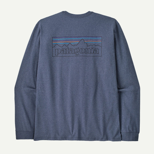Patagonia Men's Long-Sleeved P-6 Logo Responsibili-Tee - P-6 Outline: Current Blue