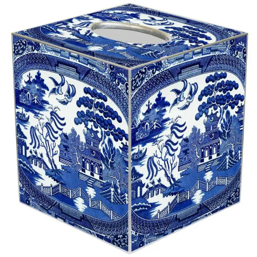 Marye-Kelley Blue Willow Tissue Box Cover Marye-Kelley Blue Willow Tissue Box Cover