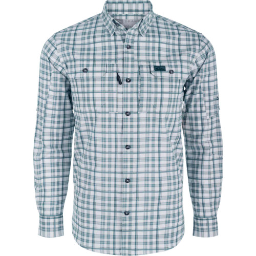 Drake Men's Long Sleeve Hunter Creek Window Pane Plaid Shirt - Ensign Blue Drake Men's Long Sleeve Hunter Creek Window Pane Plaid Shirt - Ensign Blue