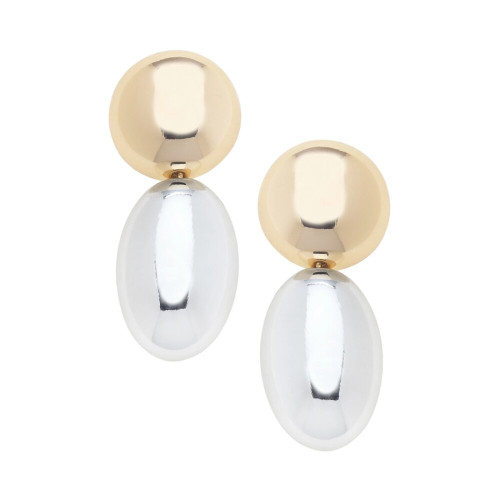 Canvas Beckett Oval Drop Earrings in Shiny Two Tone Canvas Beckett Oval Drop Earrings in Shiny Two Tone