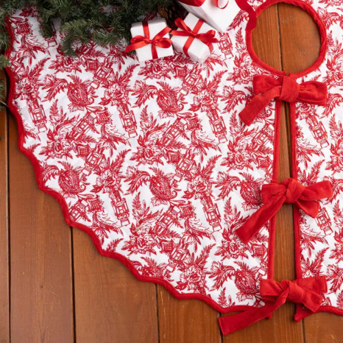 8 Oak Lane Nutcracker Toile Quilted Tree Skirt 8 Oak Lane Nutcracker Toile Quilted Tree Skirt