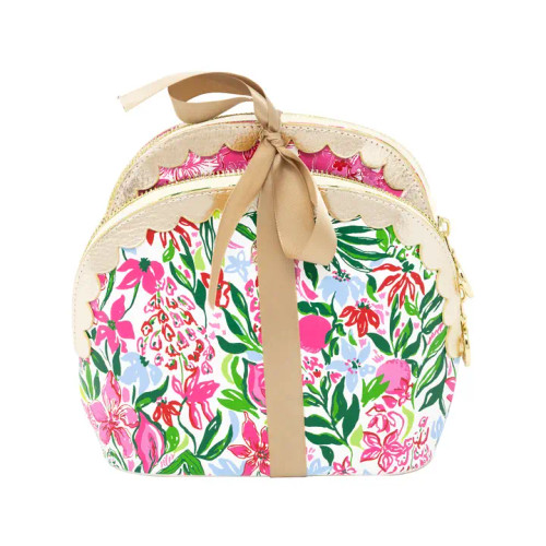 Lilly Pulitzer Scallop Pouch Set - Glowing Gardens/Feeling Poppy