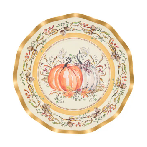 Sophistiplate Turkey & Gourds Salad Plates - 8pk