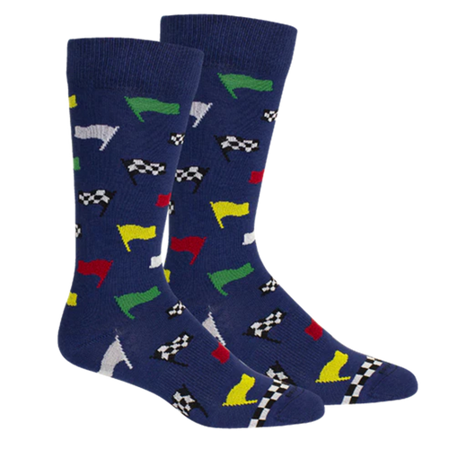 Brown Dog “Race Ya” Insignia Blue Crew Sock Brown Dog “Race Ya” Insignia Blue Crew Sock