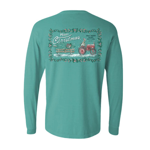 Southern Fried Cotton Merry Christmas from the Farm Long Sleeve T-Shirt