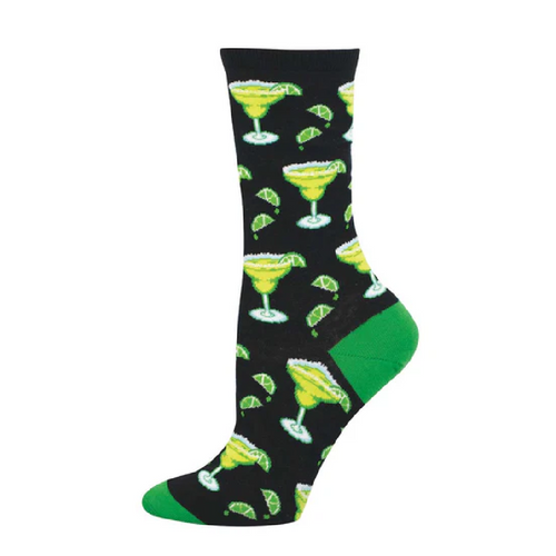 Socksmith Women's Margarita & Lime Crew Socks – Black