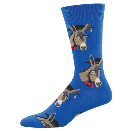Socksmith Men's Smart Ass Blue Novelty Crew Sock