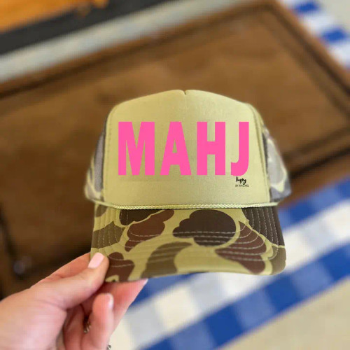 Happy By Rachel Mahjong Trucker Hat - Camo