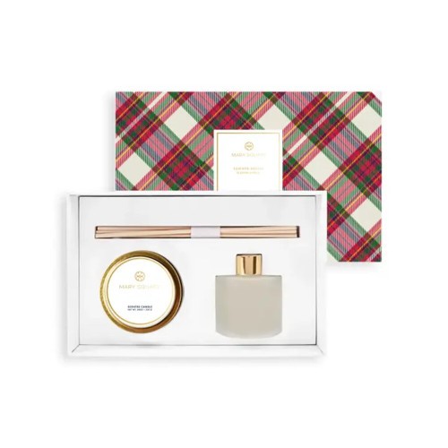 Mary Square Whispering Pines Candle Reed Diffuser Set