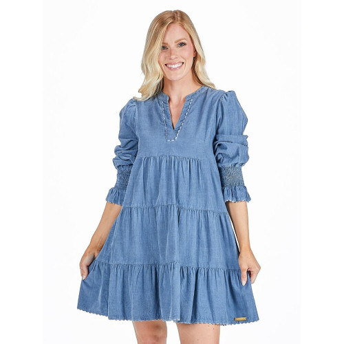 Simply Southern Women's Corduroy Dress -Blue
